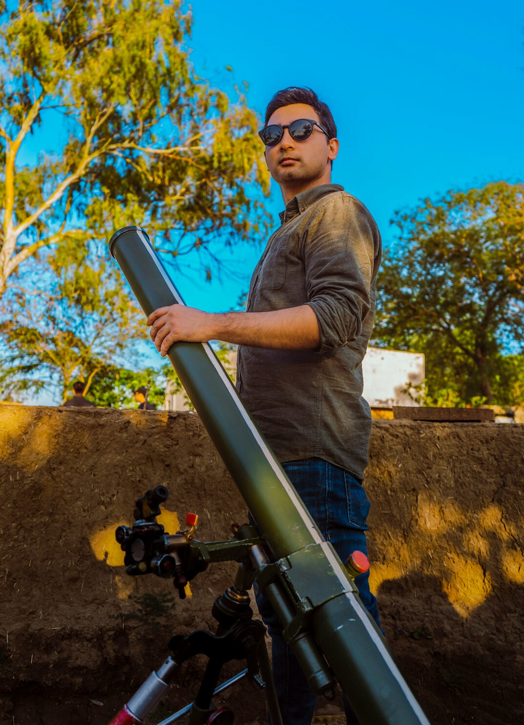 Portrait of a broadcast camera operator